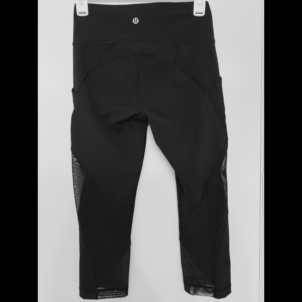 Lululemon Wunder Under High Rise Crop Mesh Legging
